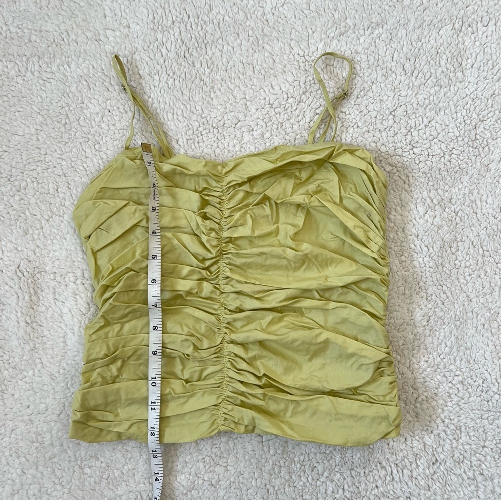 Dynamite “Ruched Poplin Cami” Green Top - Picture 4 of 9